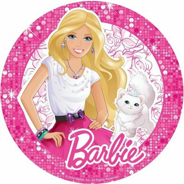 CIALDA PER TORTA Barbie in ostia o zucchero decorazione dolce