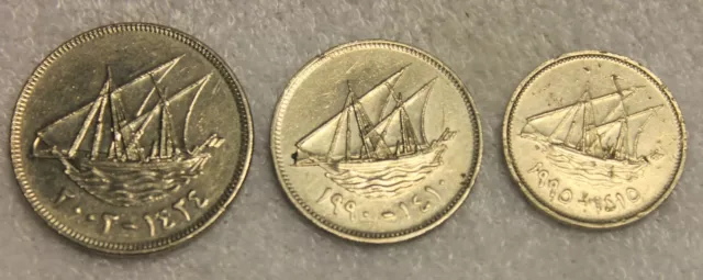 set of 3 different coins from Kuwait