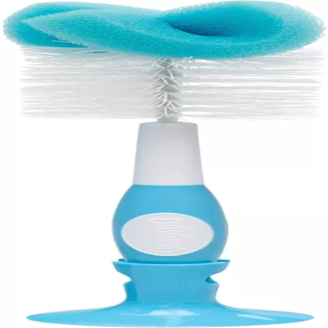 Reusable Sponge Baby Bottle Cleaning Brush with Suction Cup Stand, Scrubber and