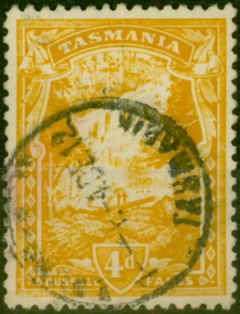 Tasmania 1912 4d Orange-Yellow SG247da P.11 Fine Used