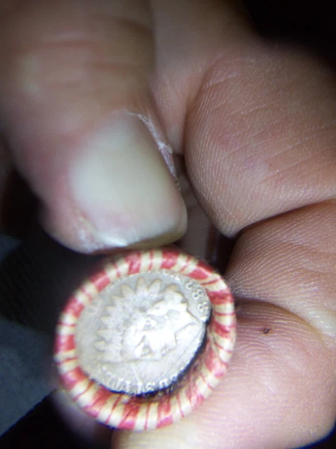 Wheat Penny Roll With A 1883 Indian Head Penny Showing