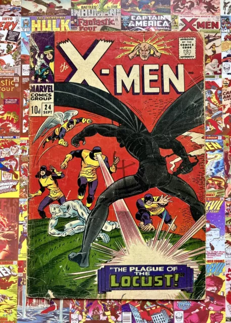 X-Men #24 - 1966 Marvel Silver Age. 1st Appearance And Origin Of The Locust