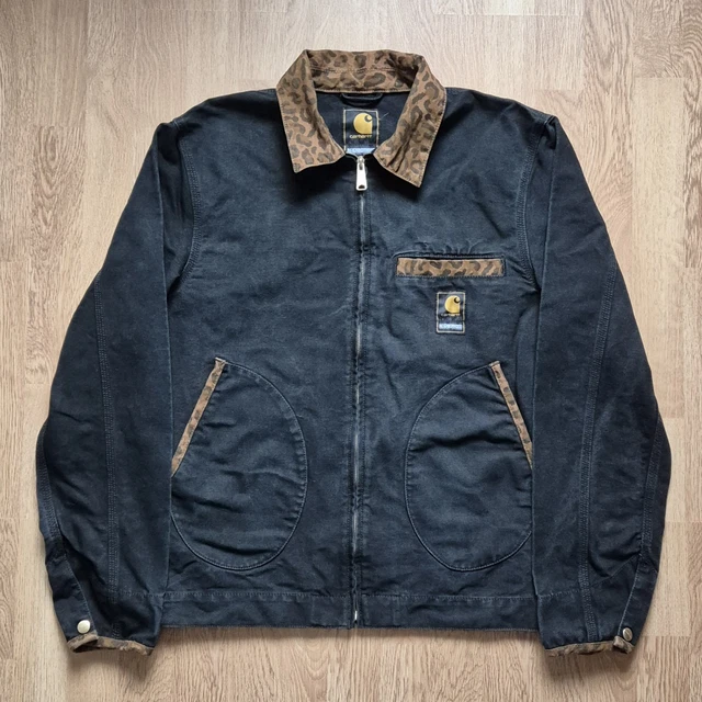 NEIGHBORHOOD X CARHARTT WIP Strabler Jacket BLACK/BROWN LEOPARD L