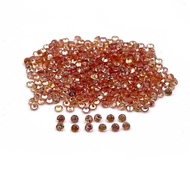 Lot De 10 Pierres Précieuses Taillées Rondes Saphir Jaune Naturel