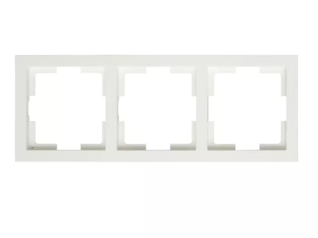 3-fach Rahmen / Schalterblende Modul in Cremeweiß, eckig, GAO 2