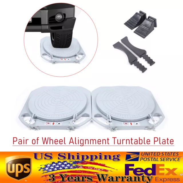 2 x Car Wheel Front End Alignment Turn Plates Alignment Turntable Plate Tool