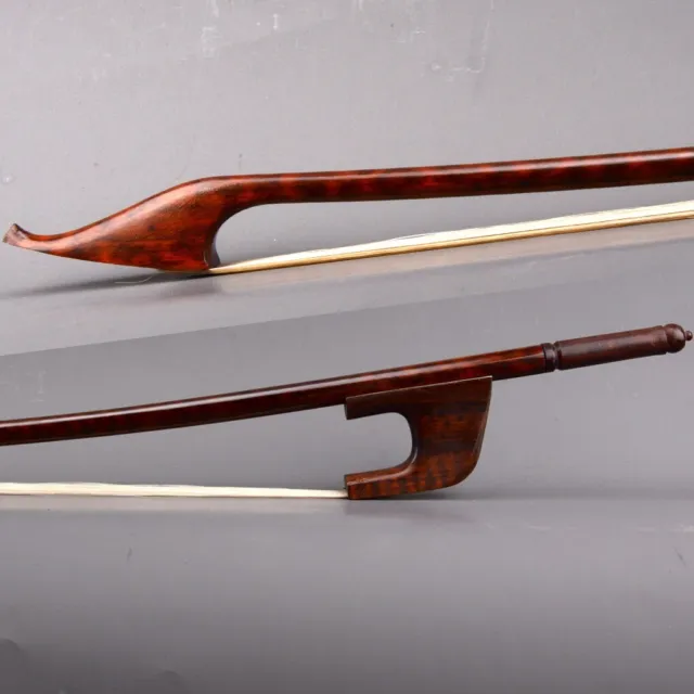 A Master German Baroque Style Antique Snakewood 3/4 Bass Bow Snakewood Frog Fast