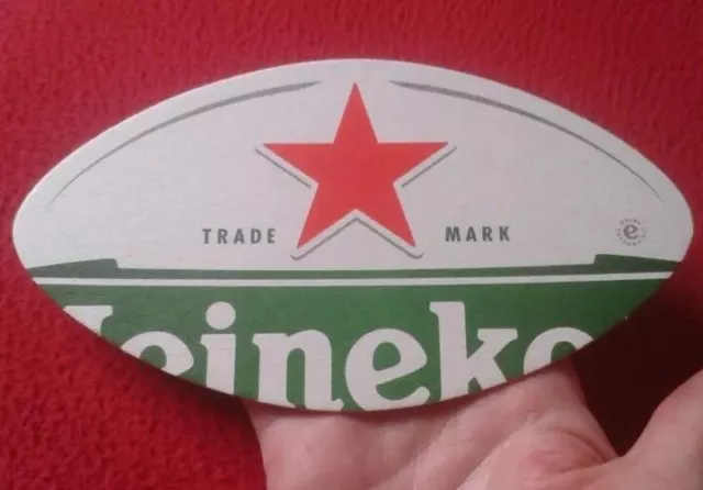 Posavasos Coaster Beer Mat Cerveza Troquelado Pelota Rugby Heineken Worrld Cup.. 2