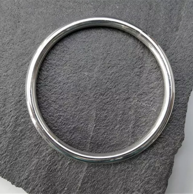 Heavy 14 Gauge Thick Chunky Solid Sterling Silver Round Bracelet Women Bangle US 3