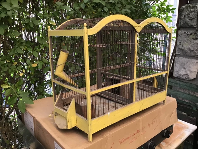 ANCIENNE CAGE À oiseaux double, XIXème, à restaurer, forme dôme EUR 125