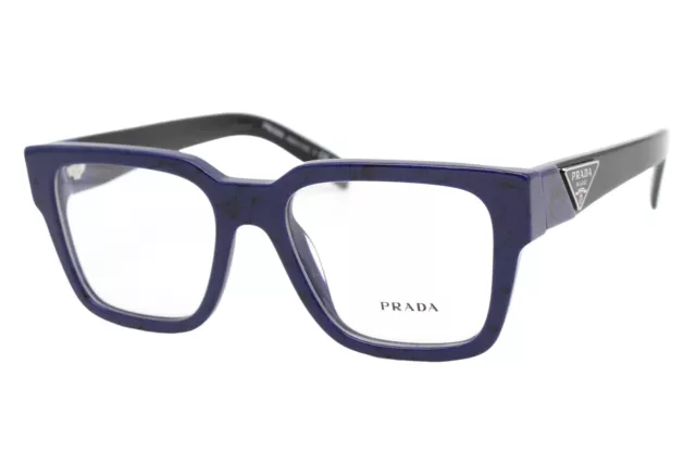 Prada VPR 08Z 18D-101 Shiny Marble Blue Black Unisex Eyeglasses 52-18-140 W/Case