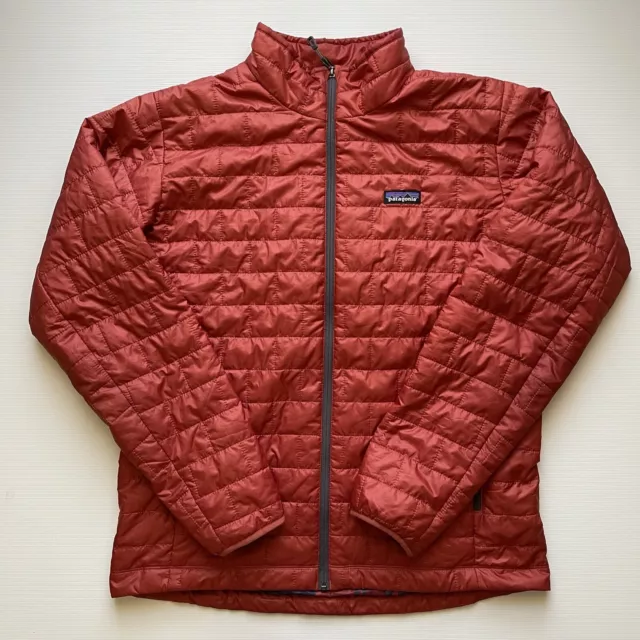 Patagonia Jacket Adult Large Red Nano Puff Zip Pocket Lightweight Jacket Mens