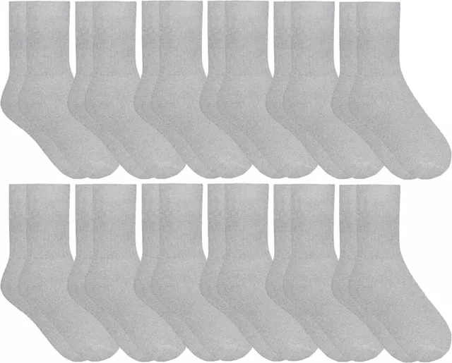 12 PK Yacht & Smith Kids Premium Cotton Crew Socks Black Size 4-6 Boys Crew Sock