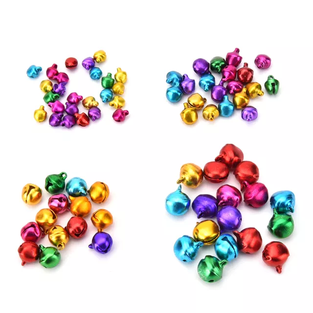100X/SET SMALL JINGLE Bells Colorful Loose Beads Decoration Pendant DIY
