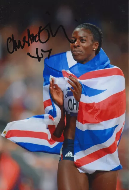 Christine Ohuruogu Hand Signed 12X8 Photo Olympics Autograph London 2012