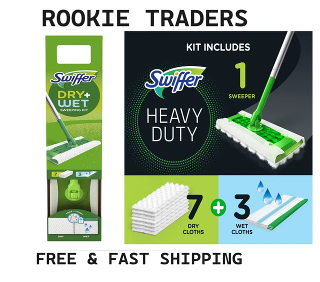 SWIFFER SWEEPER 2IN1, Dry and Wet, Floor Cleaner Includes 1 Mop + 10