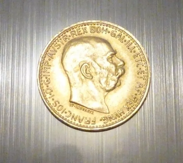 Österreich 10 Kronen 1912 Franz Josef 3,39 Gramm - 900 Gold