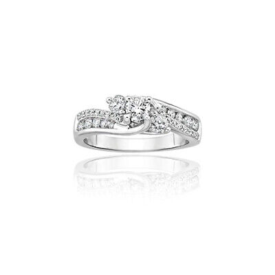 Superbes 0.55 CT Diamant Femme Alliance 14K Solide Blanc or Taille 7.5 6 5 