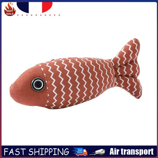 Artificial Plush Fish Toy Interactive Training Catnip Toy Cat Supplies (Coffee)