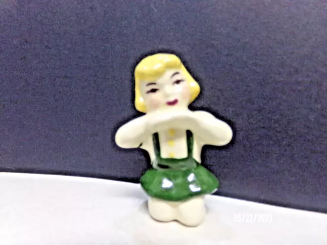 VINTAGE 1953 CERAMIC ARTS STUDIO GIRL KNEELING (on chair) SALT OR PEPPER SHAKER