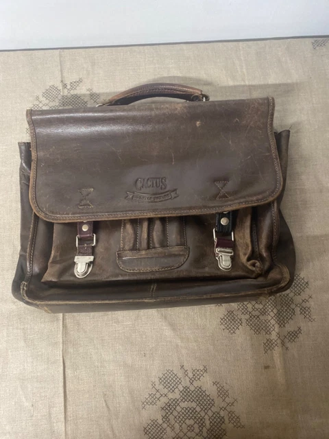 Sac à Main Vintage En Cuir Marron Avec Motifs - Occasion Très Bon état, Style Rétro Bandoulière