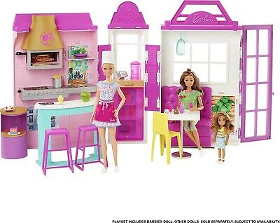 accessoires et une poupée incluse Barbie Mobilier coffret maison de plain-pied à emporter avec piscine jouet pour enfant FXG55 