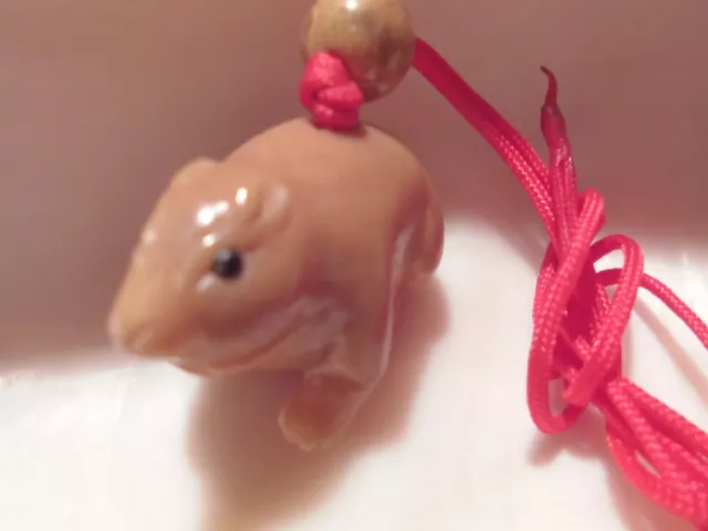 Netsuke Ratte Maus Taguanuss Augen aus Horn  Anhänger China Japan