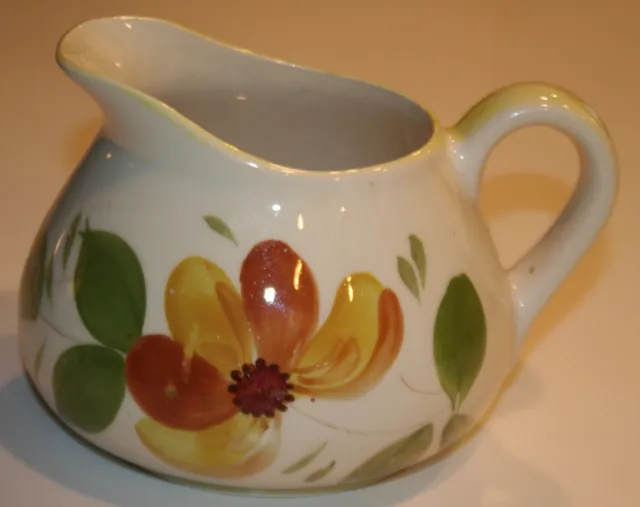 Vintage ~ Hand Painted Ceramic Cream Pitcher with Florals ~ Made in Portugal