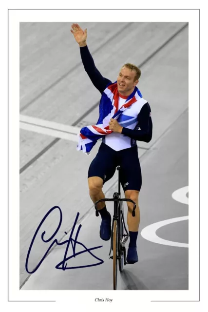 Chris Hoy Autograph Signed Photo Print Cycling Olympics