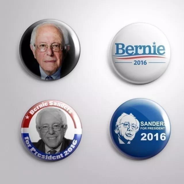 4 BERNIE SANDERS PRESIDENTIAL ELECTIONS 2016-Pinbacks Badge Button Pin 25mm 1''