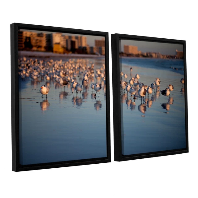 ArtWall Lindsey Janich 'Seagullsii' 2 Piece Floater Framed multi 32x48