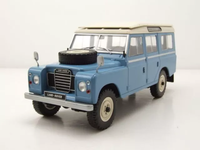 Land Rover 109 Serie III 1980 Azul Blanco Modelo Coche 1:24 Whitebox