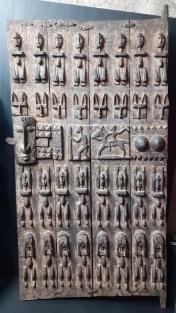 PORTE DOGON MALI 122 Cm ART TRIBAL AFRICAIN ANCIEN STATUETTE AFRICAINE MASQUE