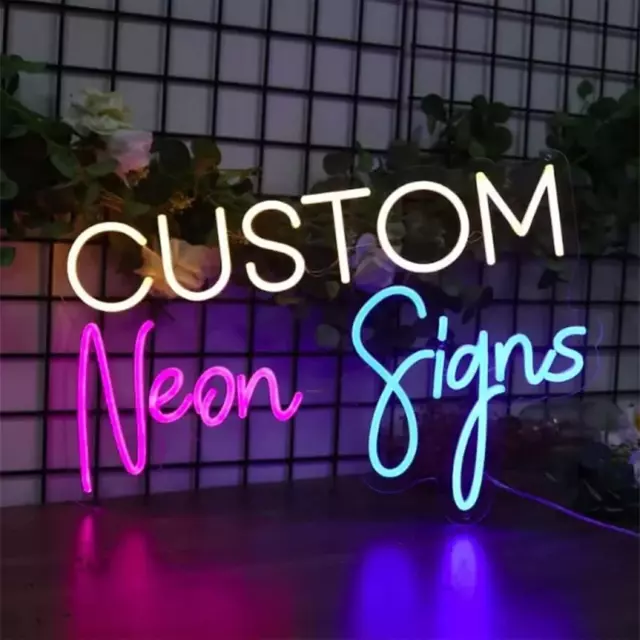 Neon Acrylic Round Backlit Signs Mirror Logo Sign UV Printed Custom 3D Text  Logo