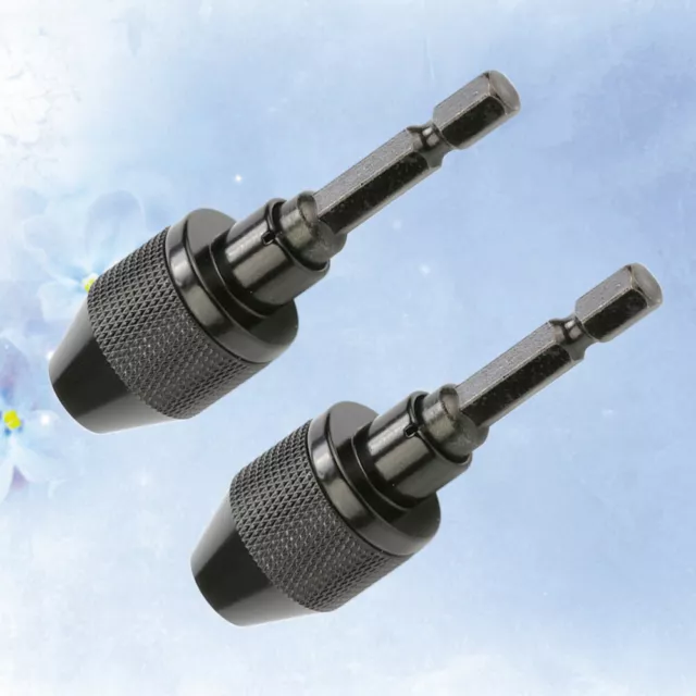 2Pc Professional Mini Alloy 3-Jaw Drill Chuck Drilling Adapter Converter