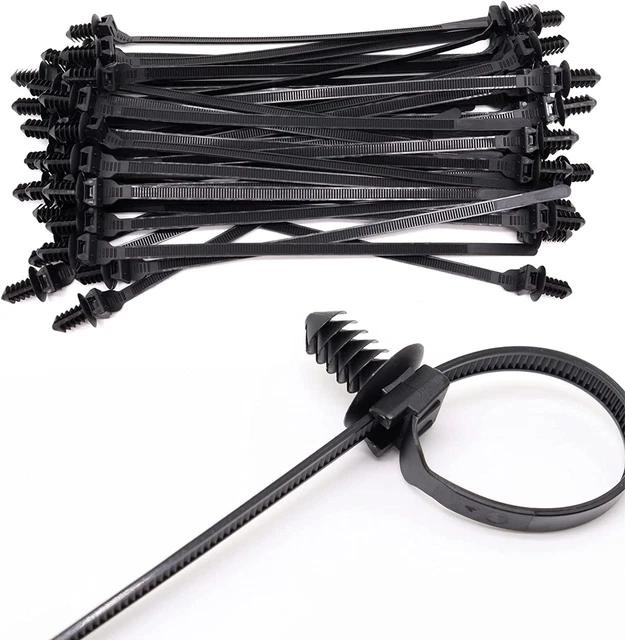Benliu 20Pcs Cable Zip Ties, 8.3X0.2 Inch Heavy Duty Nylon Push Mount Self Locki
