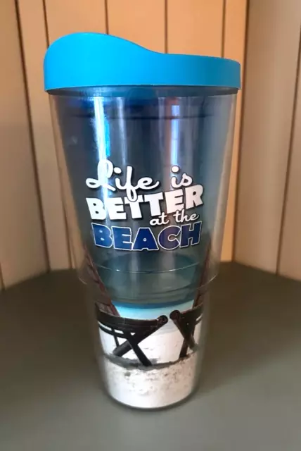 Tervis Tumbler with Lid LIFE IS BETTER AT THE BEACH Large 24 oz