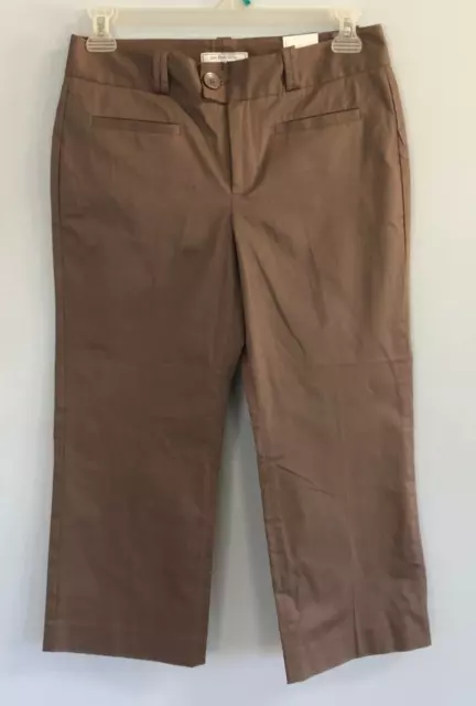 GH Bass & Co Womens Size 8 Brown Stretch Capri Pants NWT $55