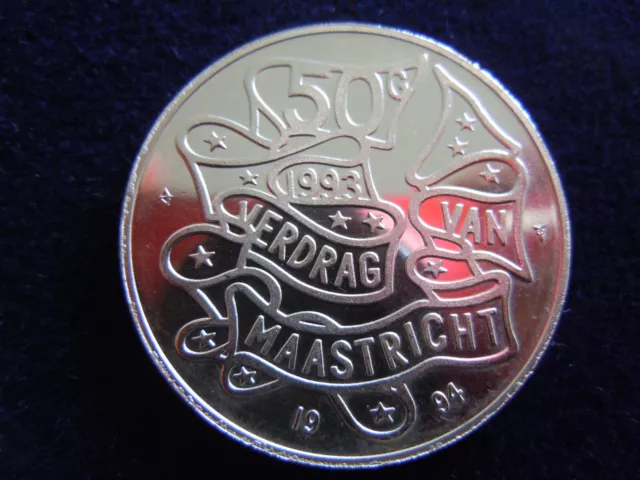 50 Gulden 1994 Beatrix, Vertrag v. Maastricht, 25 g 925er Silber, unc !!!