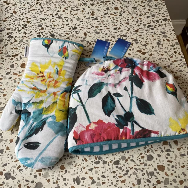 Guante de té y horno a juego Designers Guild nuevo con etiquetas Couture Rose Country