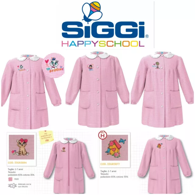 Grembiule scuola bambina asilo materna quadretti SIGGI SUPER PROMO ULTIMI PEZZI