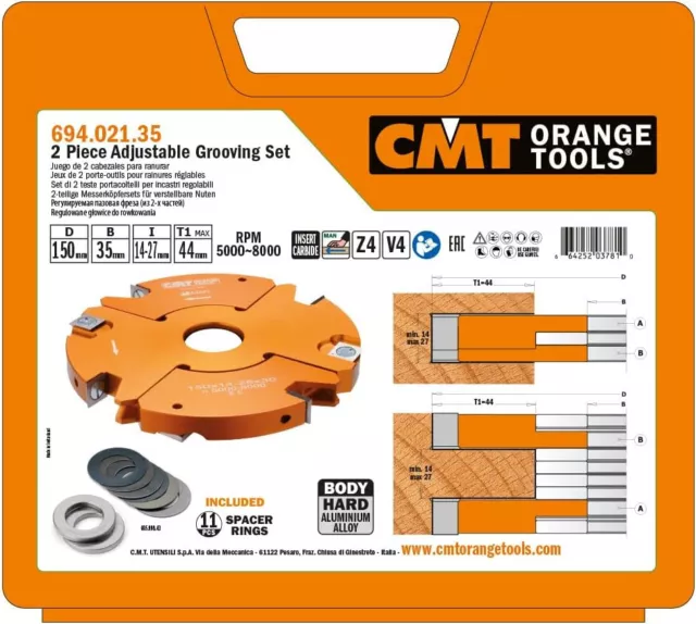 CMT 694.021.35 - Juego de 2 cabezales para ranurar hw d=150x14-28x35