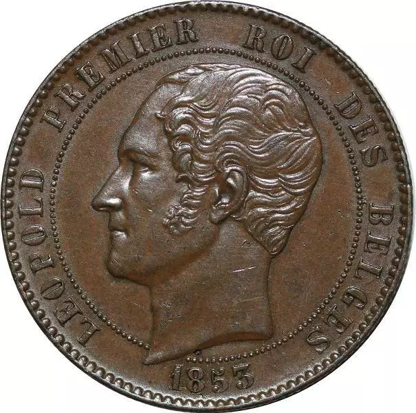 P4963 Belgium Essai 10 centimes LÃ©opold Ier Mariage duc Brabant 1853 AU