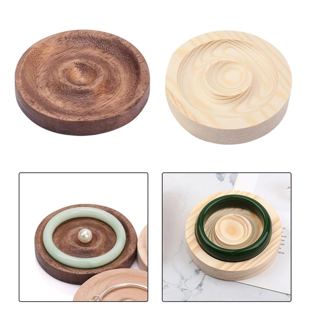 2Pieces Présentoir à Bijoux En Bois, Plateau de Rangement pour Boucles