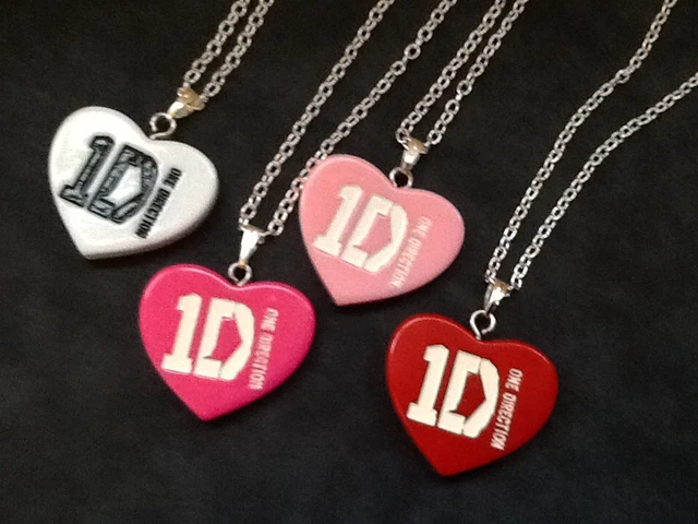 1D ONE DIRECTION Heart Shaped Pendant Necklace Party Bags
