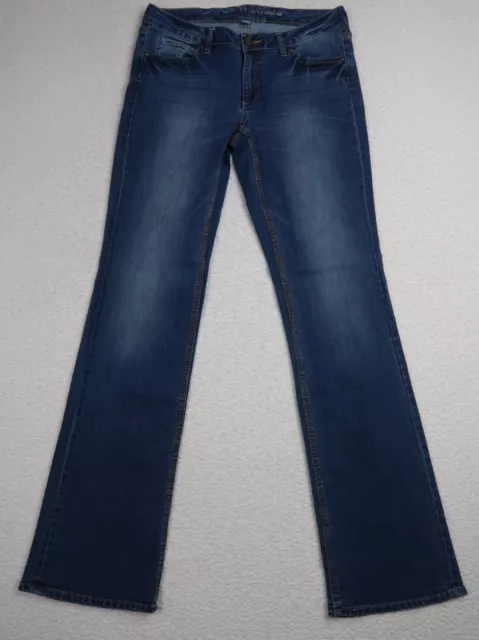 NY&C Women's Jeans Size 8 Tall Curvy Bootcut Low Rise Blue Dark Wash Denim