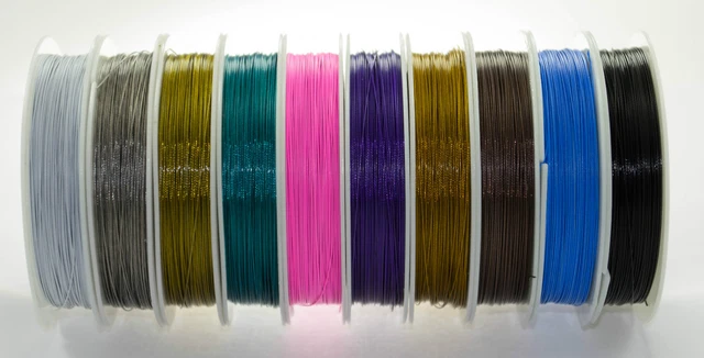 Lot 2m ou 5m Fil Aluminium 0.5mm Couleurs au Choix fil pour bijoux, Tiger Tail