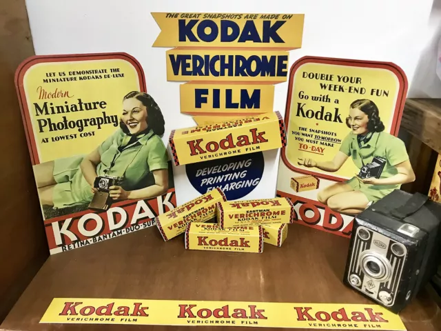 Kodak Vintage Shop Display Signs Film Boxes Packaging Collection