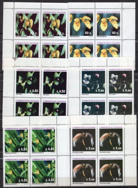 Orchids, El Salvador, Mi # 1983/1994, Block Of 4, Mnh, Vf