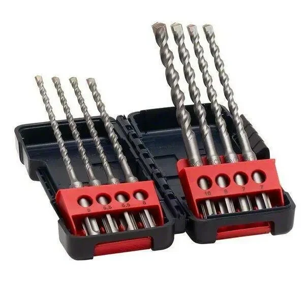 Hilti 8-piece Hammer Drill Bit Set, Pack Of 8x Ultimate TE-CX 6/17 SDS Plus Drill Bits For Drilling Through Rebar, Tough Concrete And Brick, Diameter: 6 Mm, Working Length 100 Mm (2021998